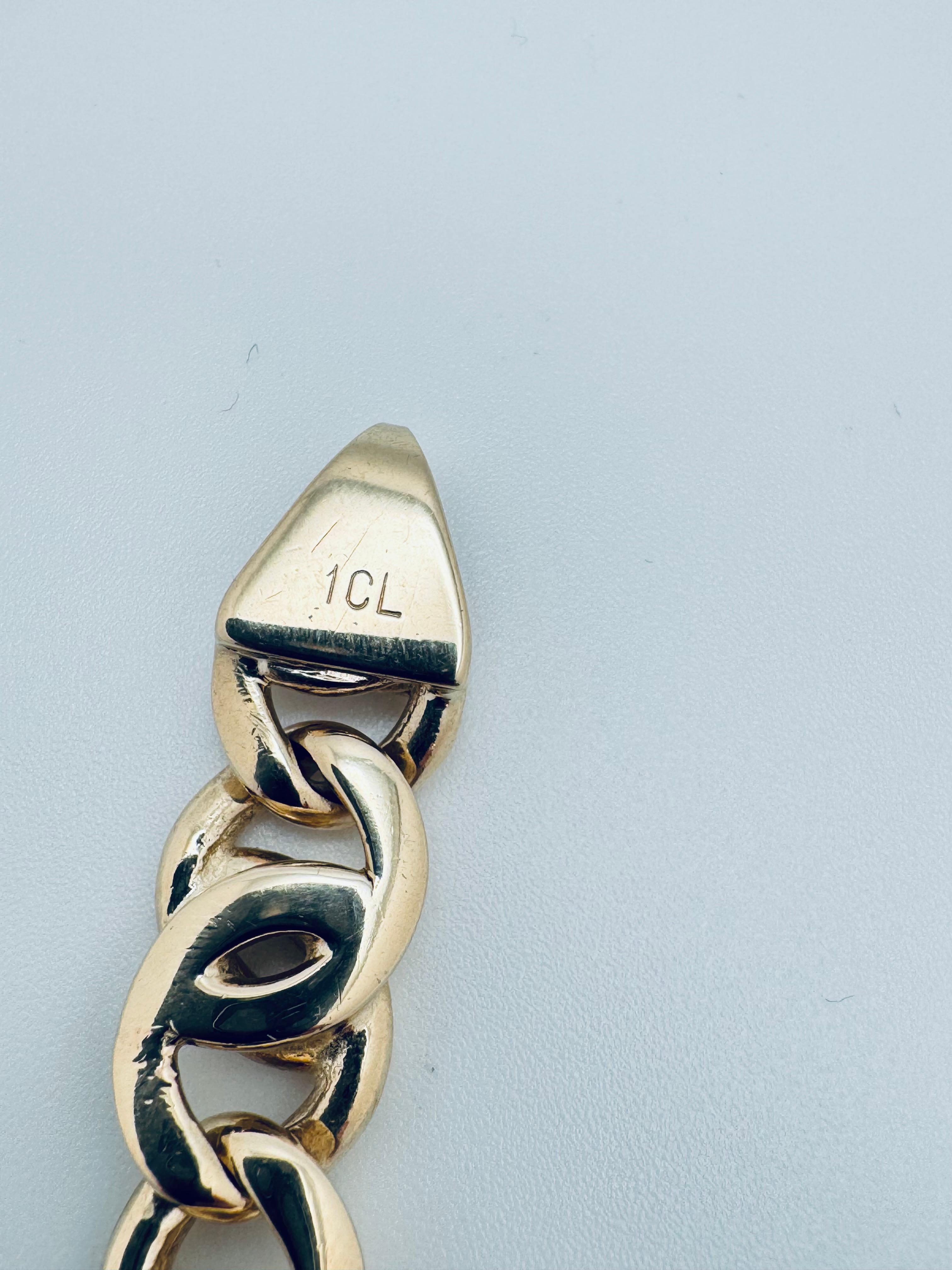 Bracelet en chaîne en or jaune 14K fait à la main Bon état - En vente à Palm Desert, CA