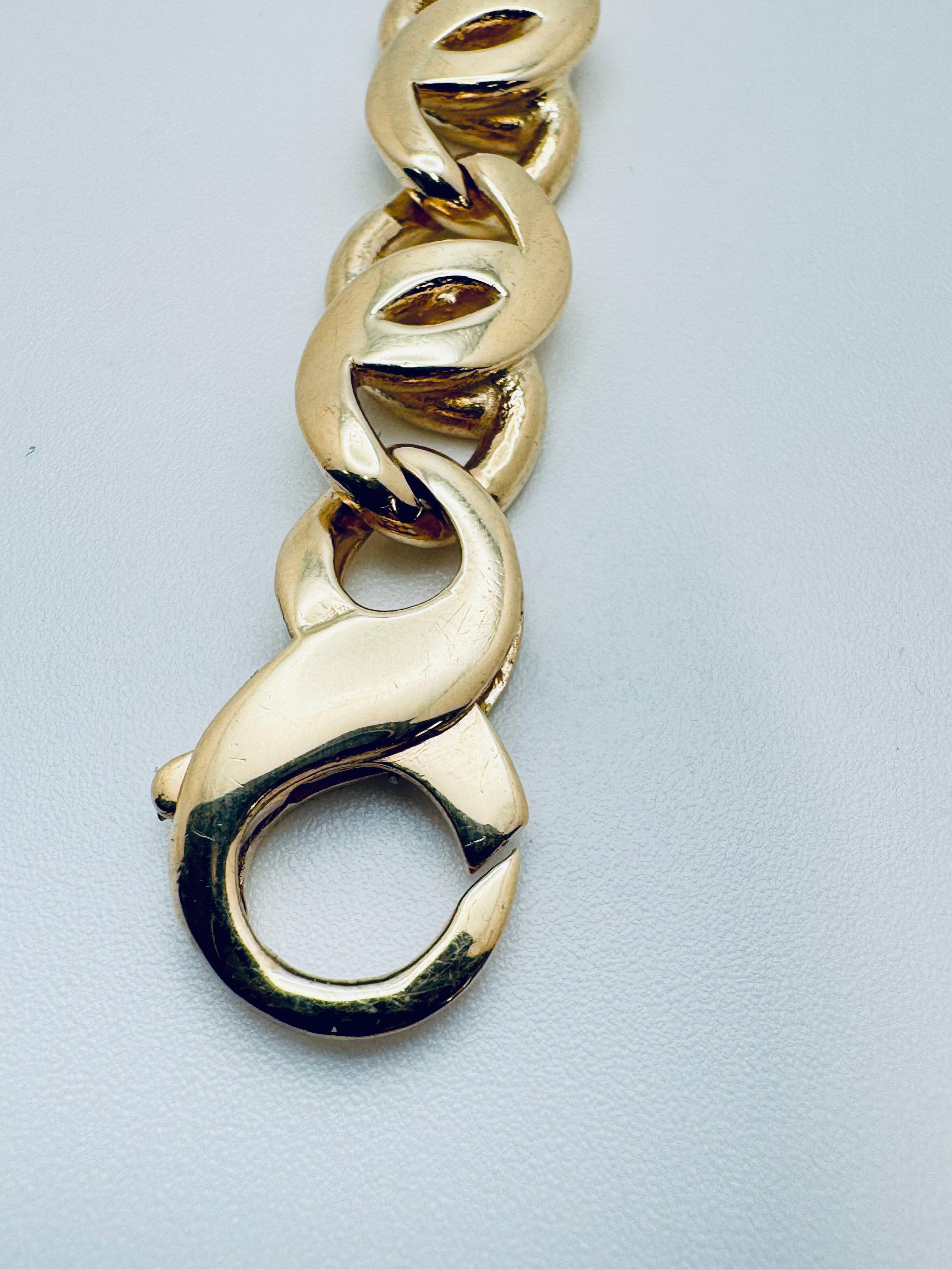Bracelet en chaîne en or jaune 14K fait à la main Unisexe en vente