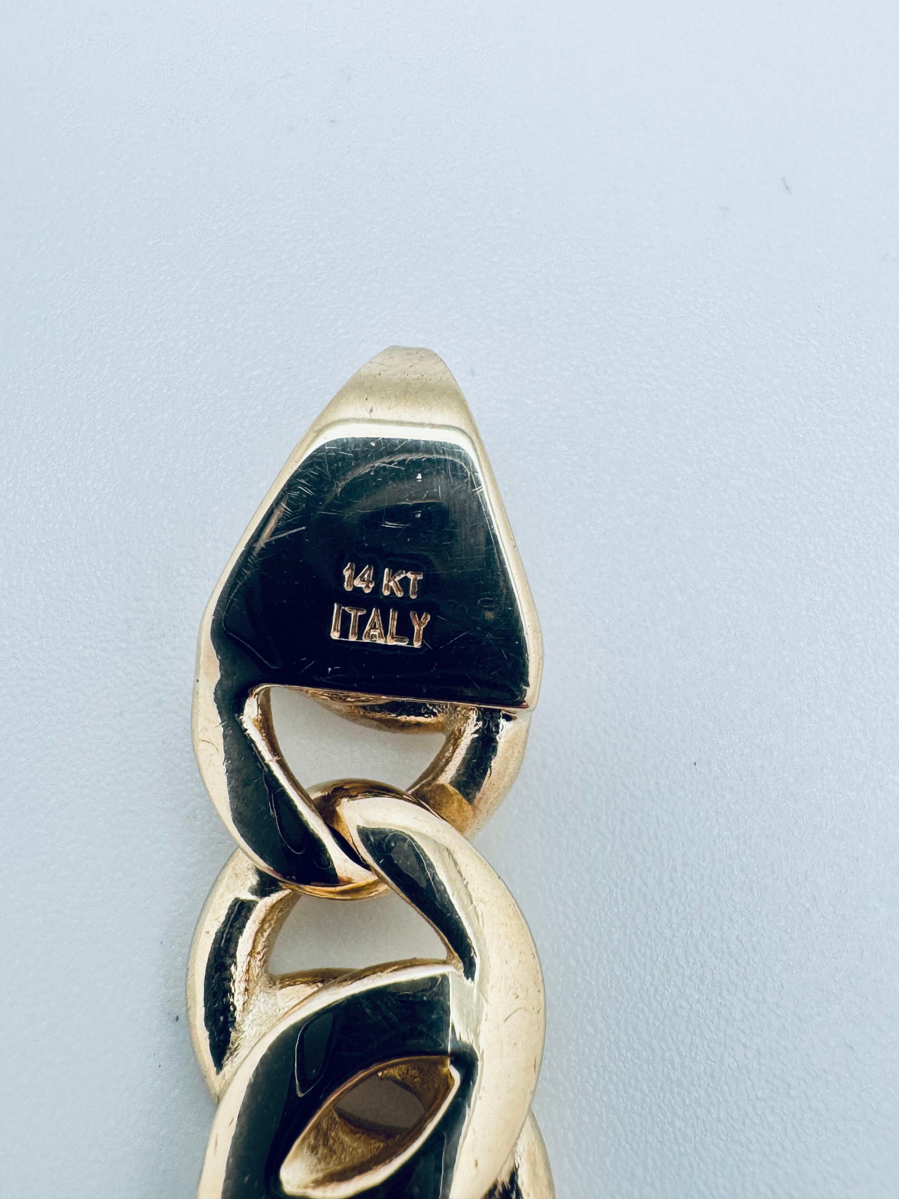 Bracelet en chaîne en or jaune 14K fait à la main en vente 1