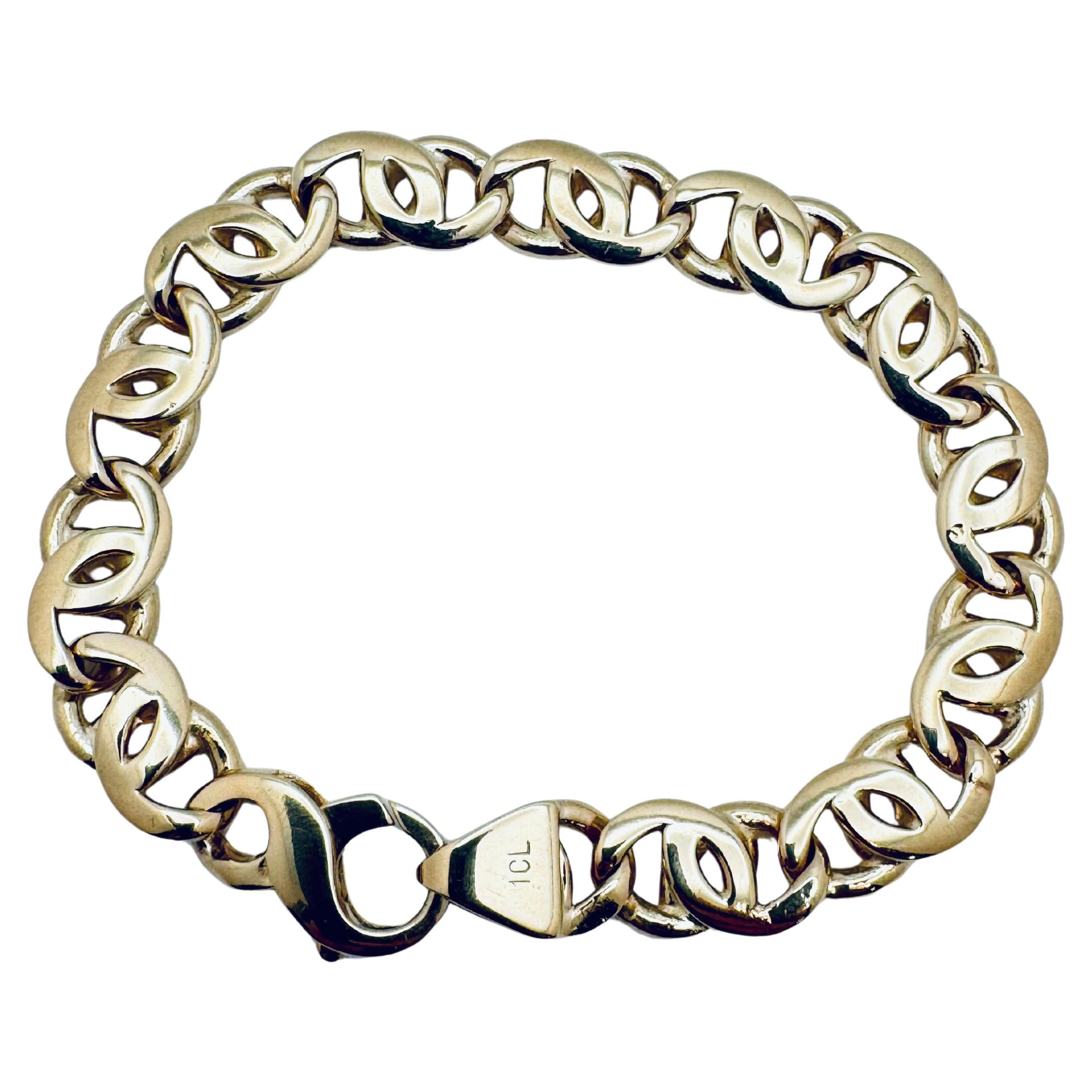 Bracelet en chaîne en or jaune 14K fait à la main en vente
