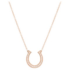 Handmade 18 Karat Gold Horseshoe Pendant Necklace by Ubaldi Equestrian Jewelry