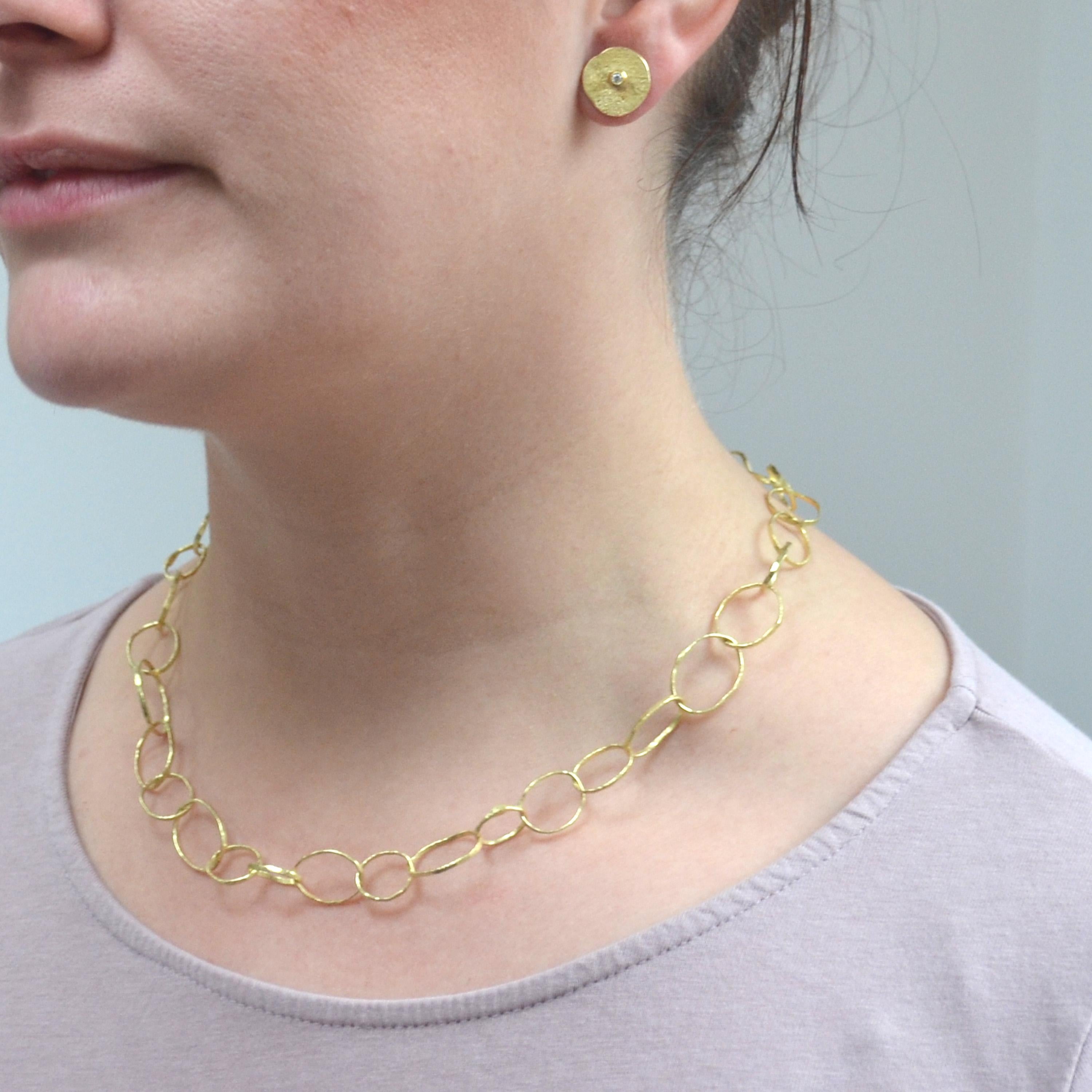 Contemporary Handmade 18 Karat Gold Organic Texture Chain Necklace by Disa Allsopp For Sale