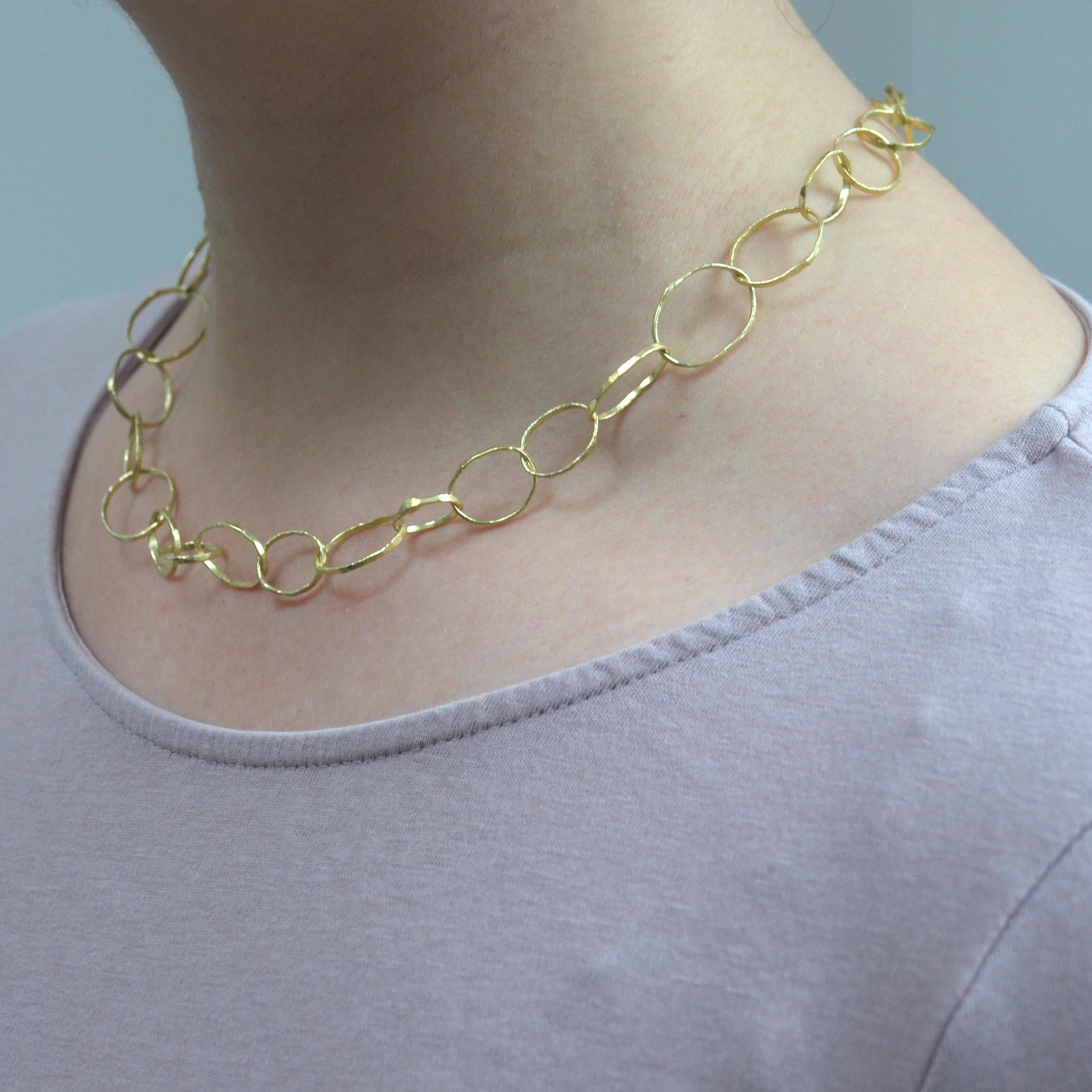 Women's or Men's Handmade 18 Karat Gold Organic Texture Chain Necklace by Disa Allsopp For Sale