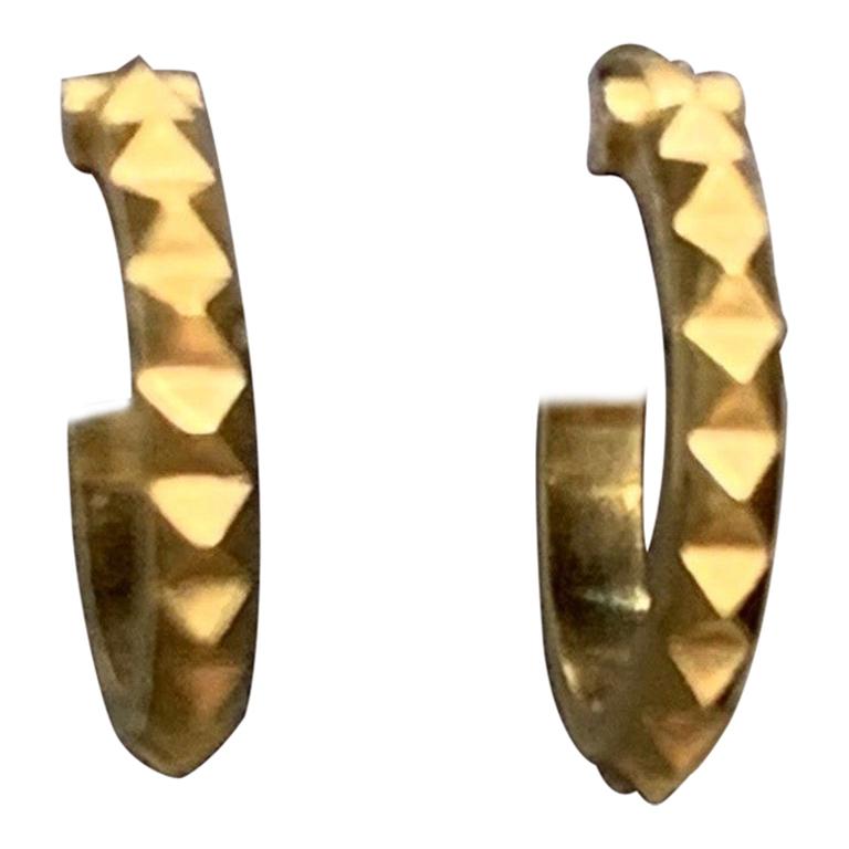 Large Pyramid Hoop Earrings