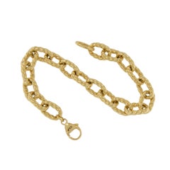 Handmade 18 Karat Yellow Gold Twisted Cable Link Bracelet