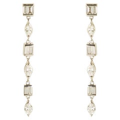 Handmade 18 Kt White Gold Earrings with Totalling 2.30 Ct Diamonds