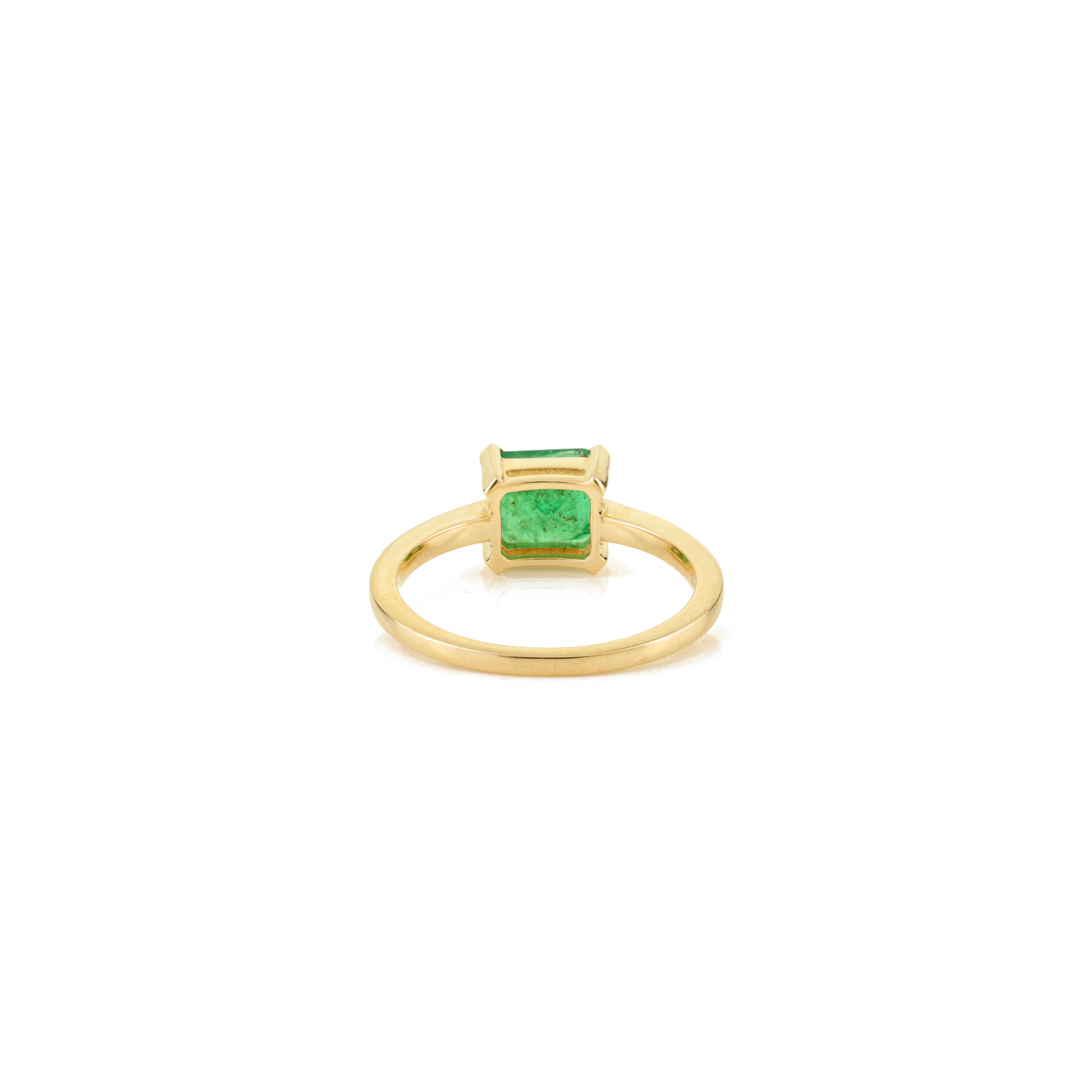 in vendita:  Anello solitario con smeraldo taglio Asscher da 1,83 carati, fatto a mano, in oro giallo 14 carati. 5