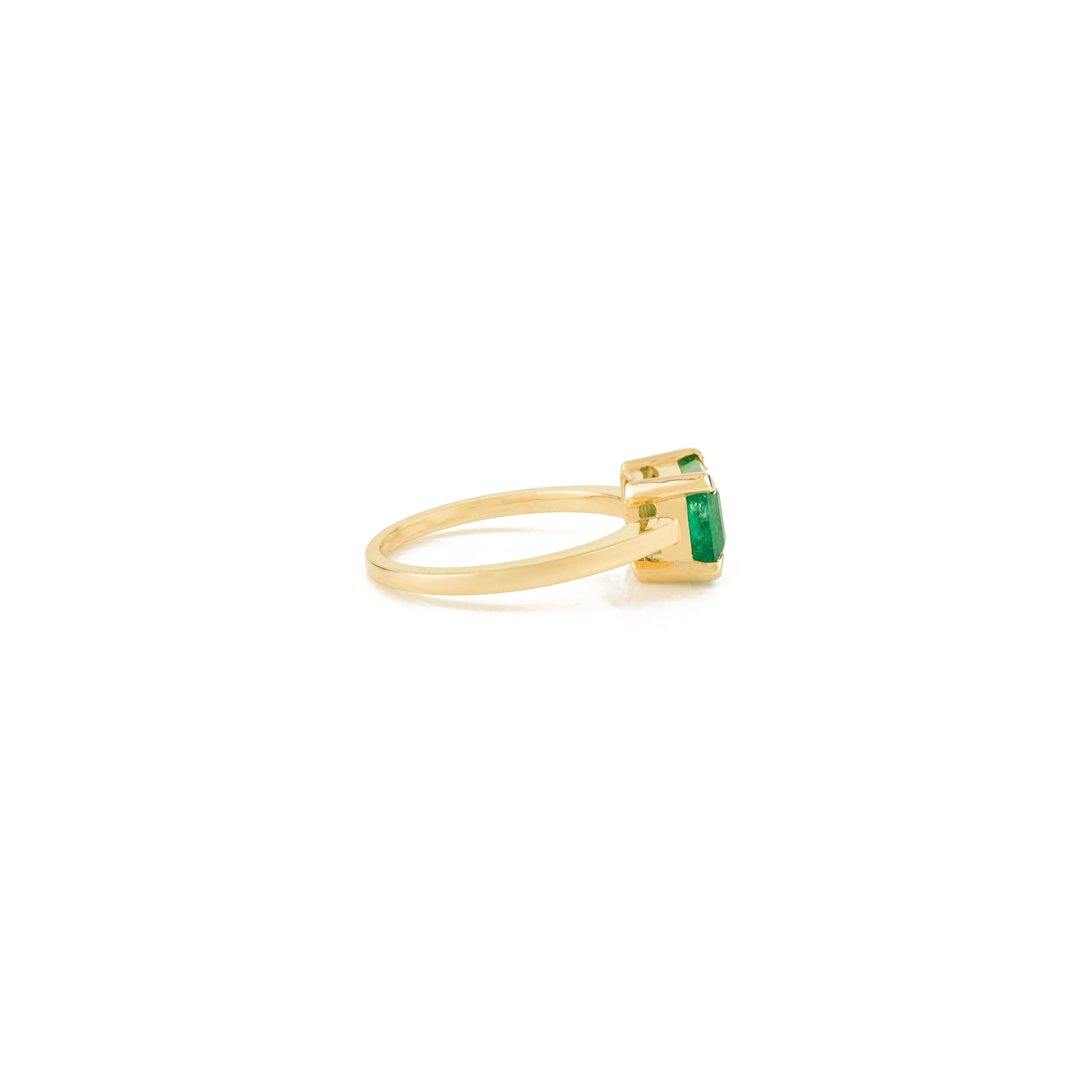 in vendita:  Anello solitario con smeraldo taglio Asscher da 1,83 carati, fatto a mano, in oro giallo 14 carati. 7