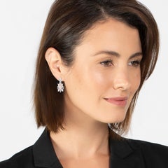 Handmade 18ct White Gold Art Deco Style Morganite, Tanzanite & Diamond Earrings