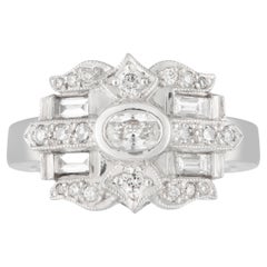 Handmade 18ct White Gold 'Sunset' Diamond Engagement Ring, TDW 0.715ct.