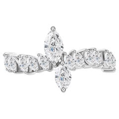 0.81 Carat SI Clarity HI Color Diamond Ring Handmade Jewelry 18K White Gold