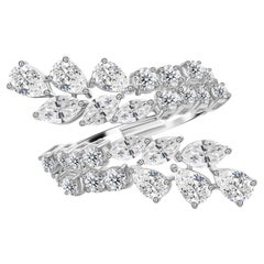 2.60 Carat SI Clarity HI Color Marquise Diamond Cocktail Ring 18K White Gold