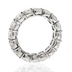 Handmade 18k White Gold 8.04cttw Cushion Cut GIA Diamond Eternity Band