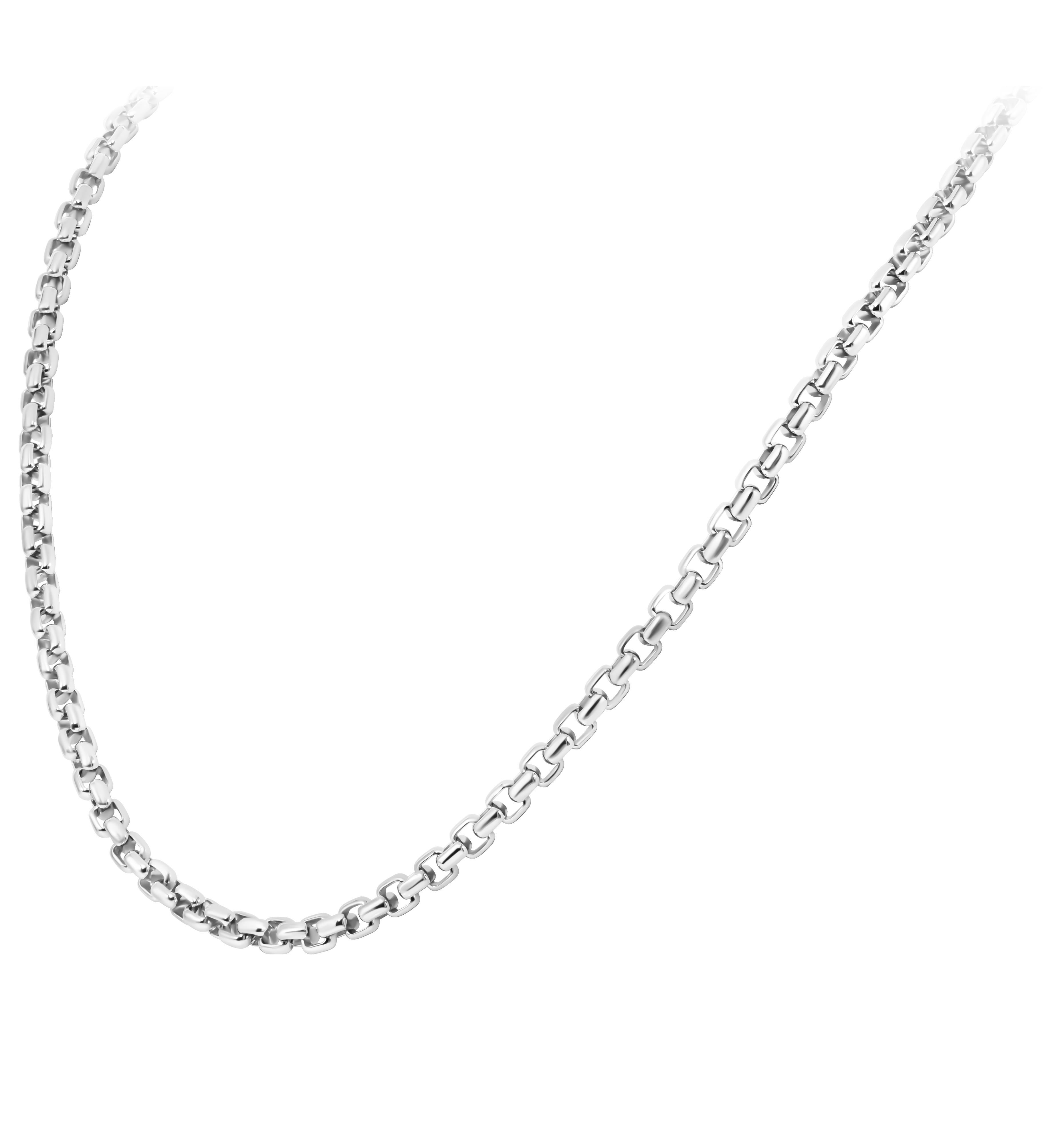 Moderne Chaîne en or blanc 18K faite à la main en vente