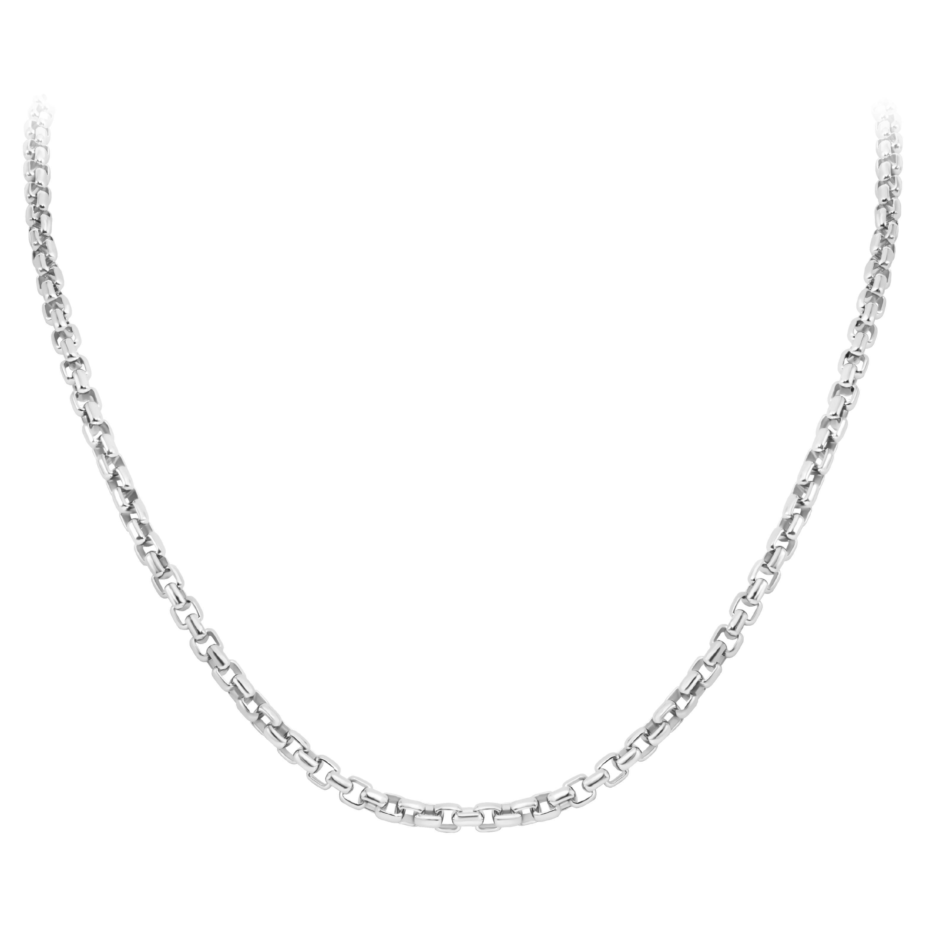 Chaîne en or blanc 18K faite à la main en vente