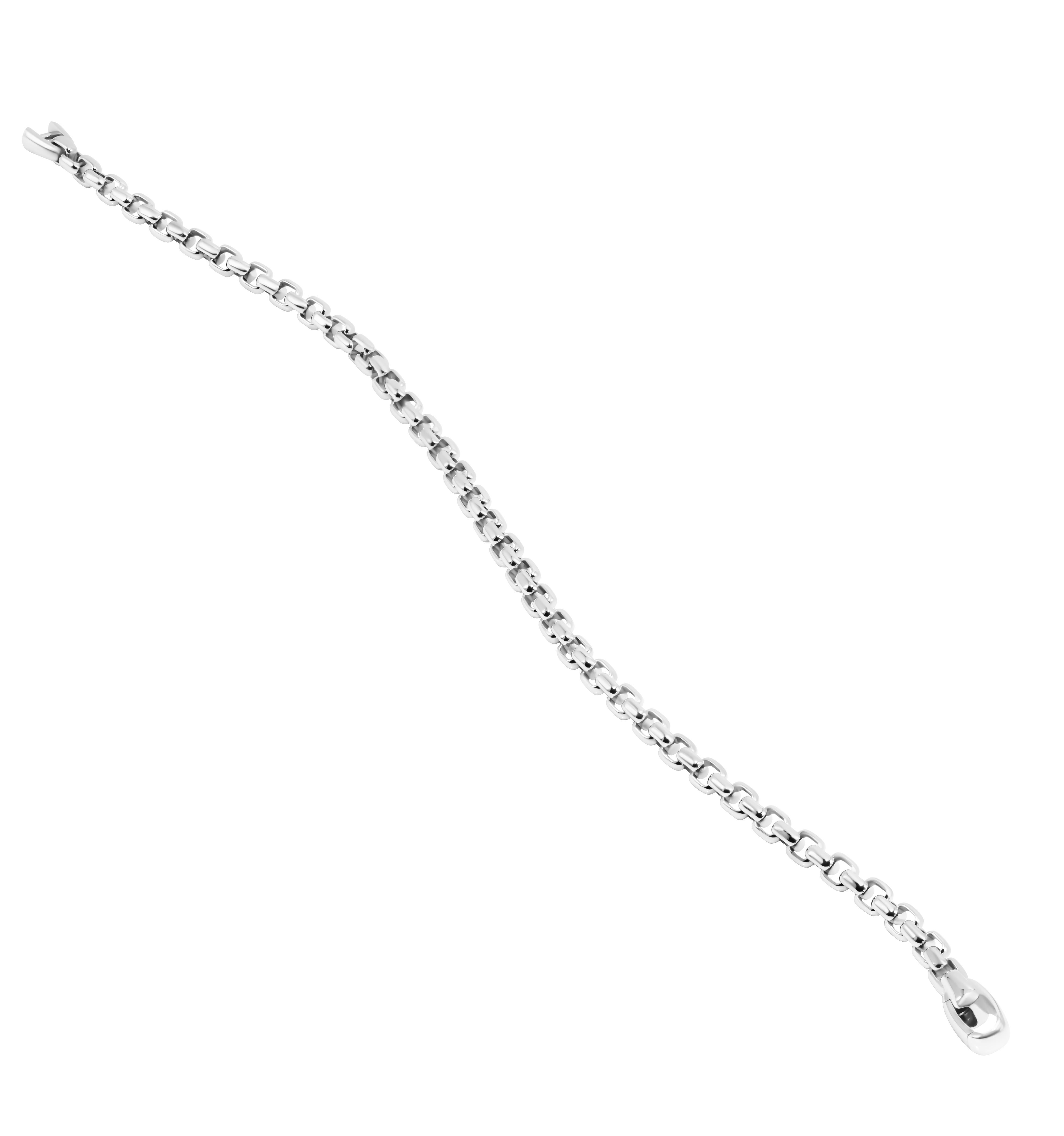 Moderne Bracelet à maillons en or blanc 18K fait à la main en vente