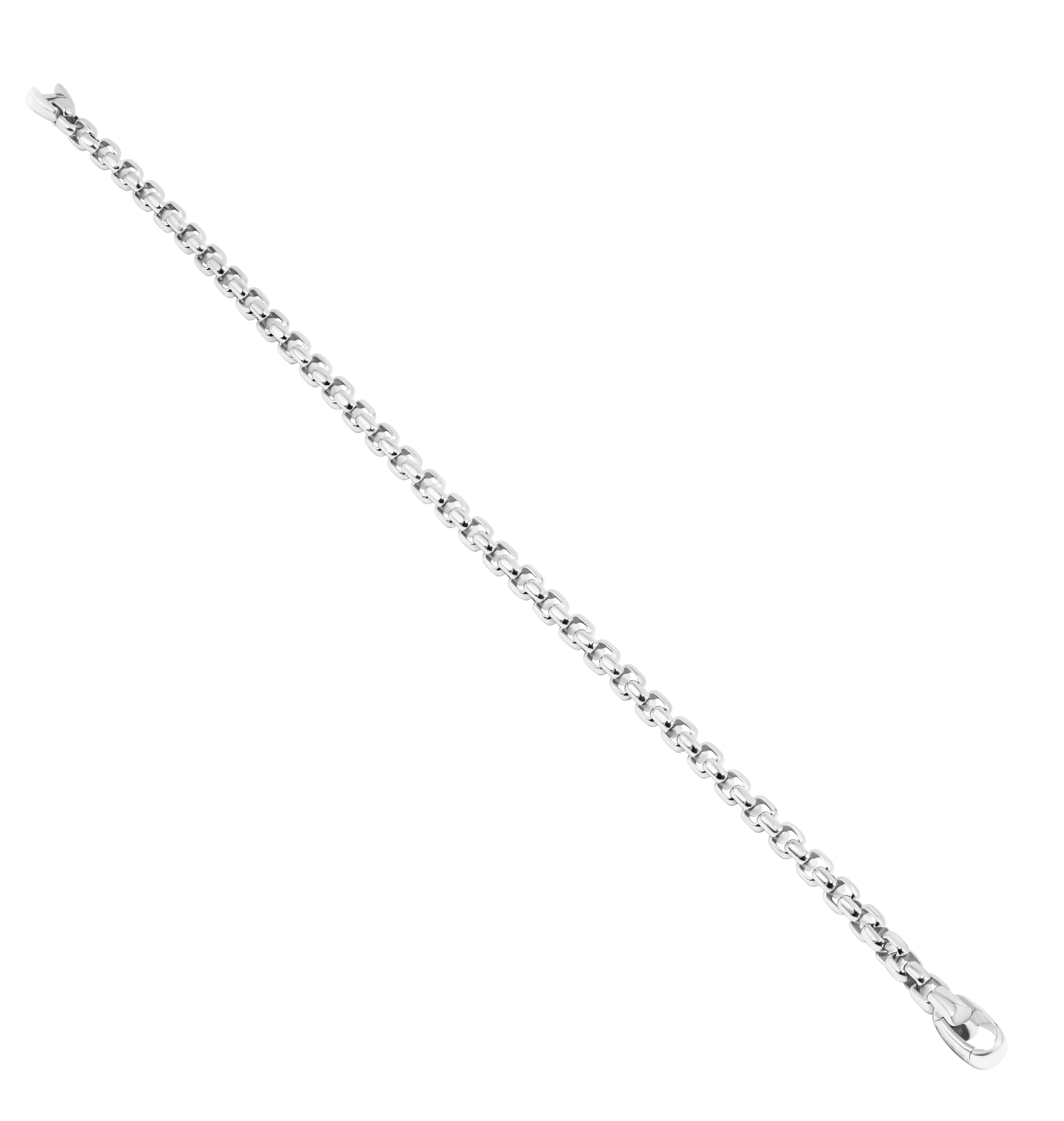 Bracelet à maillons en or blanc 18K fait à la main Neuf - En vente à New York, NY