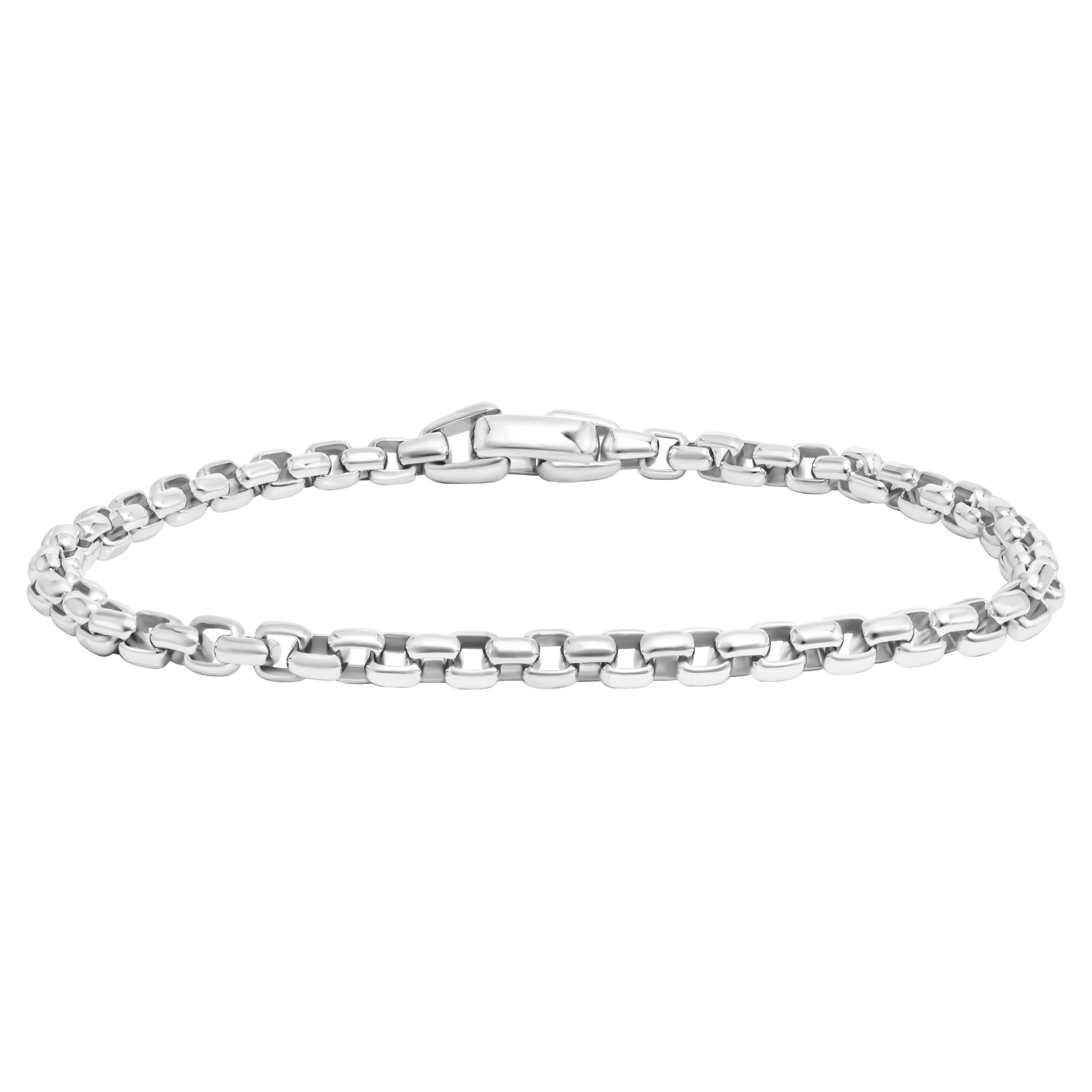 Bracelet à maillons en or blanc 18K fait à la main