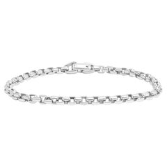 Handgefertigtes 18K Weißgold Box Link Armband