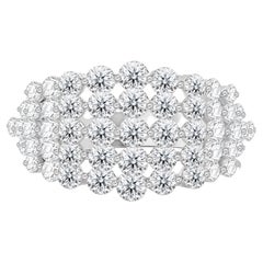 Anillo de joyería fina hecho a mano en oro blanco de 18 quilates con un diamante natural de 2,72 quilates en forma de cúpula