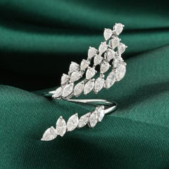 1,96 Karat SI/H Marquise-Diamant-Wrap-Ring, handgefertigter Schmuck aus 18 Karat Weißgold