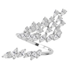 1,96 Karat SI/H Marquise-Diamant-Wrap-Ring, handgefertigter Schmuck aus 18 Karat Weißgold