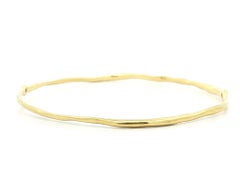 Handgefertigtes Armband aus 18-karätigem Gelbgold mit runden Diamanten (insgesamt 0,05 Karat), ohne Verschluss, zum Überziehen