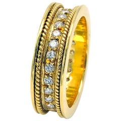 Handgefertigter Ewigkeitsring aus 18k Gelbgold mit Diamanten, Ende des 20.