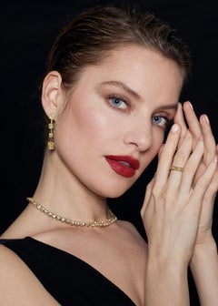 Handmade 18K Yellow Gold GIA Yellow Diamond Drop Earrings