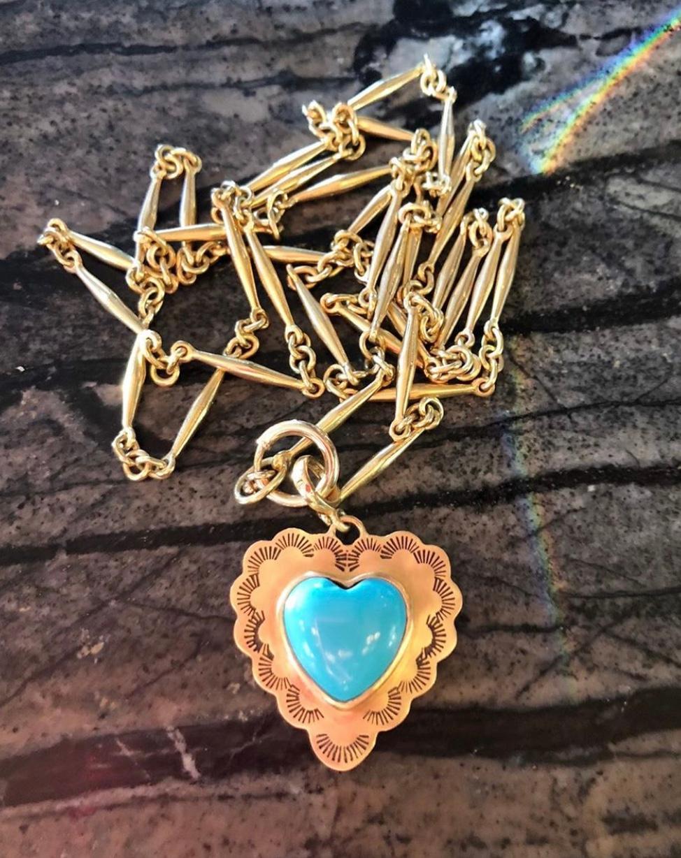 Women's or Men's Handmade 18 Karat Yellow Gold Motif Chain Necklace For Sale
