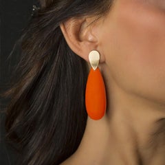 Handmade 1930s Bronze Earrings with Bakelite Drops
