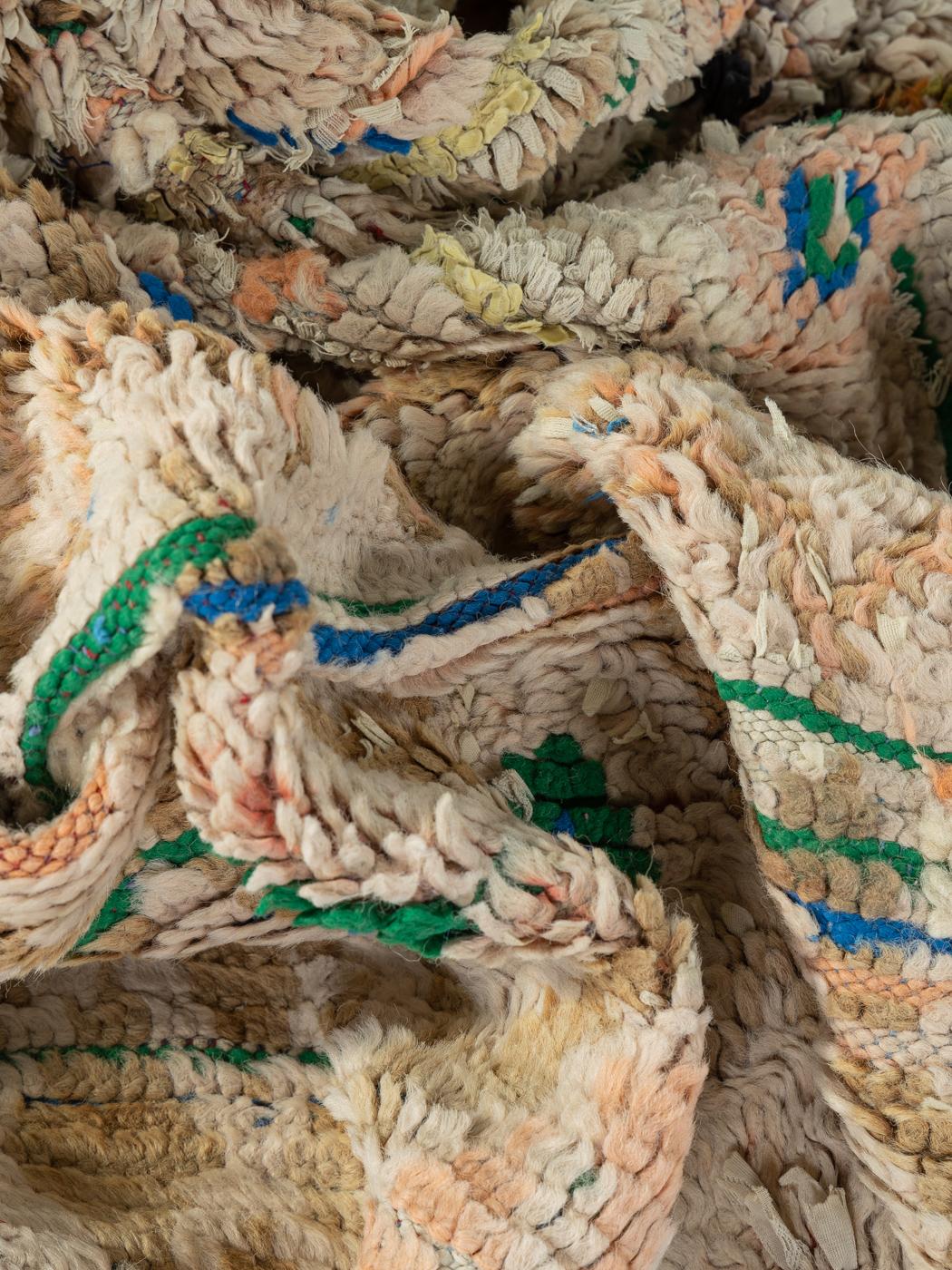 Handmade 1970s Berber Rug 100% Wool Boujad For Sale 1