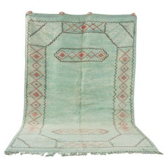 Vintage Handmade 1980s Beni Mrirt Berber Rug 100% Wool