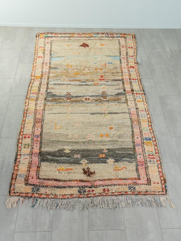 Handmade 1980s Berber Rug Boujad For Sale at 1stDibs