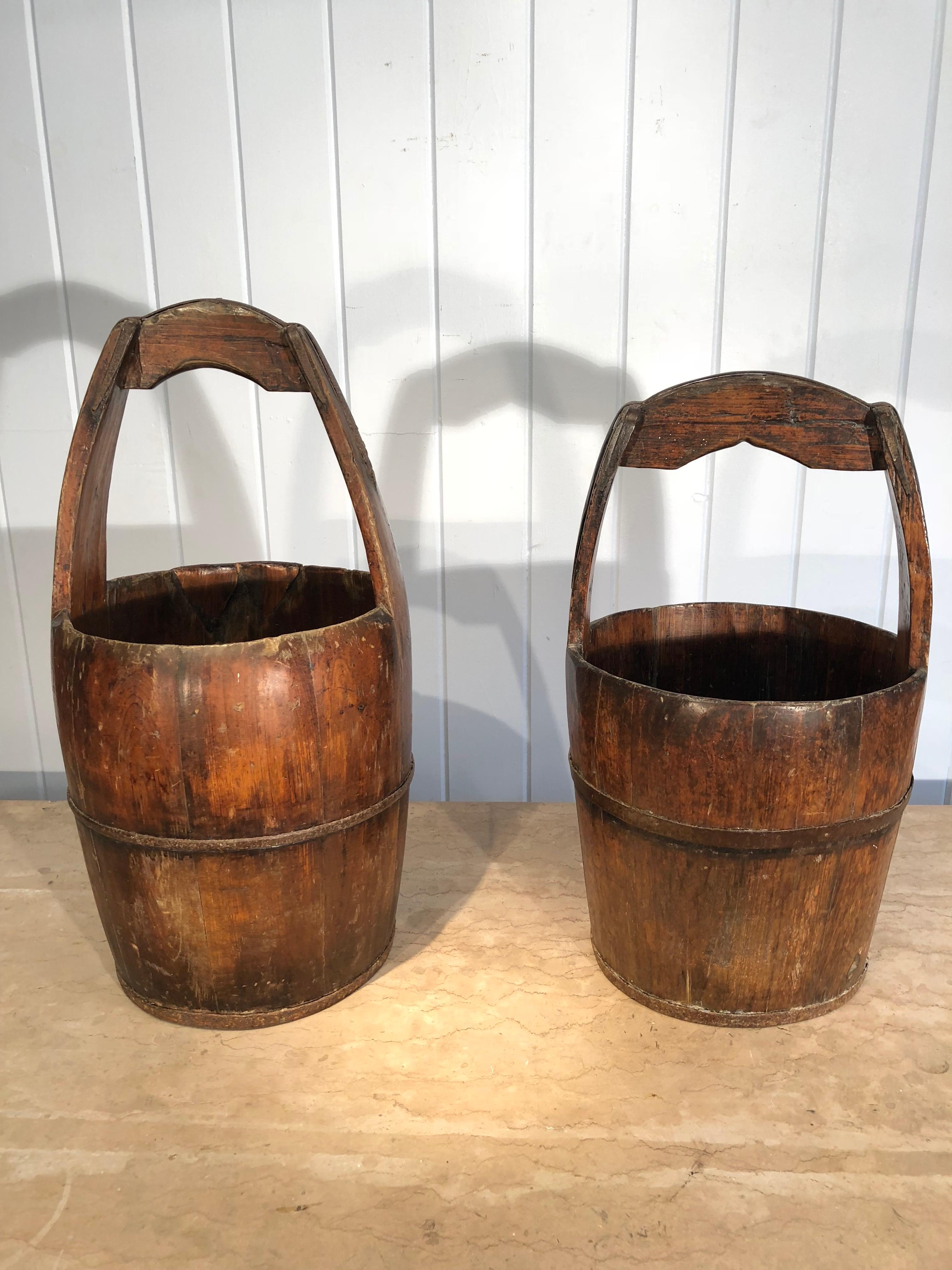 Handmade 19th Century English Oak Milk Bucket #1 7