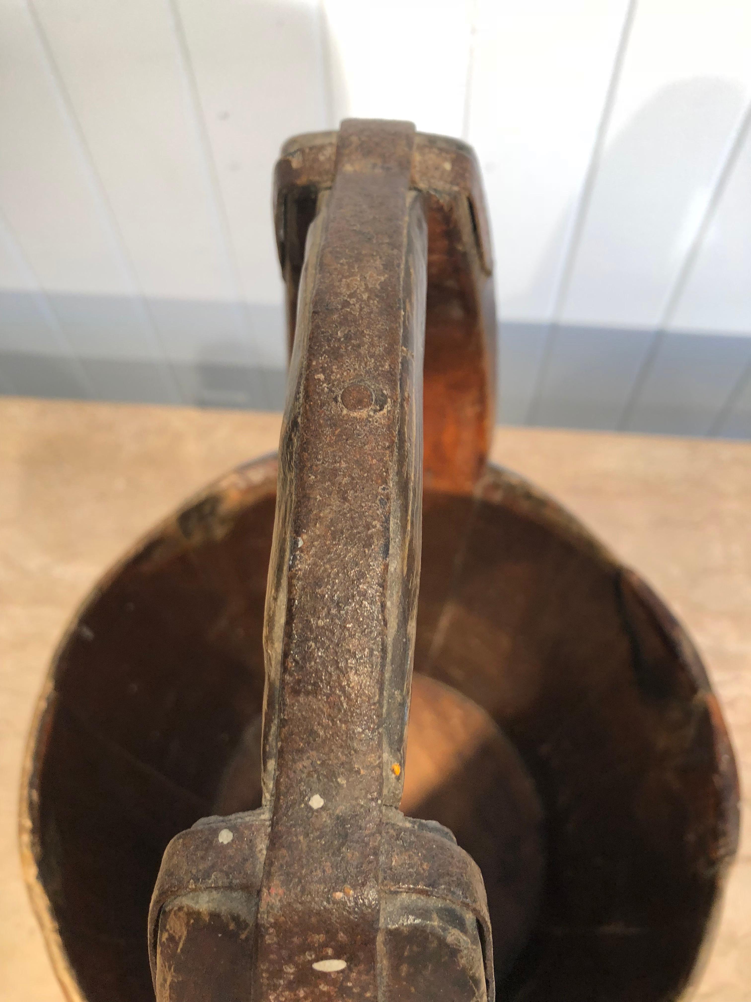 Handmade 19th Century English Oak Milk Bucket #1 3