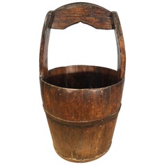 Handmade 19th Century English Oak Milk Bucket #2