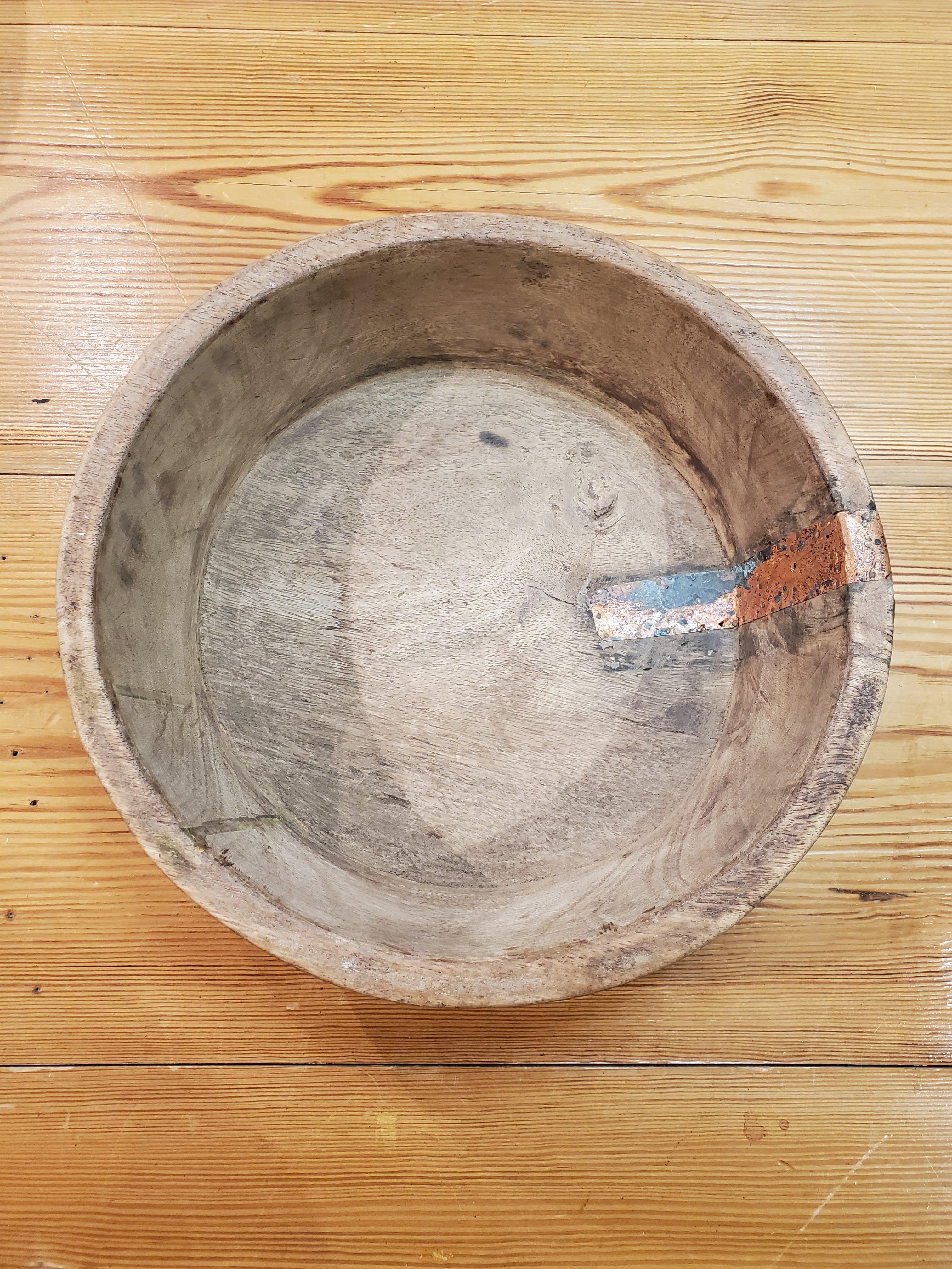 Handmade 19th century French Provincial wooden bowl
Measures: 3.5” height 13” diameter.