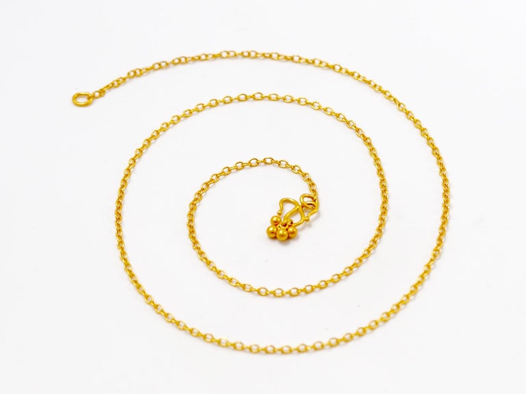 Handmade 20 Karat Yellow Gold Chain Necklace For Sale at 1stDibs