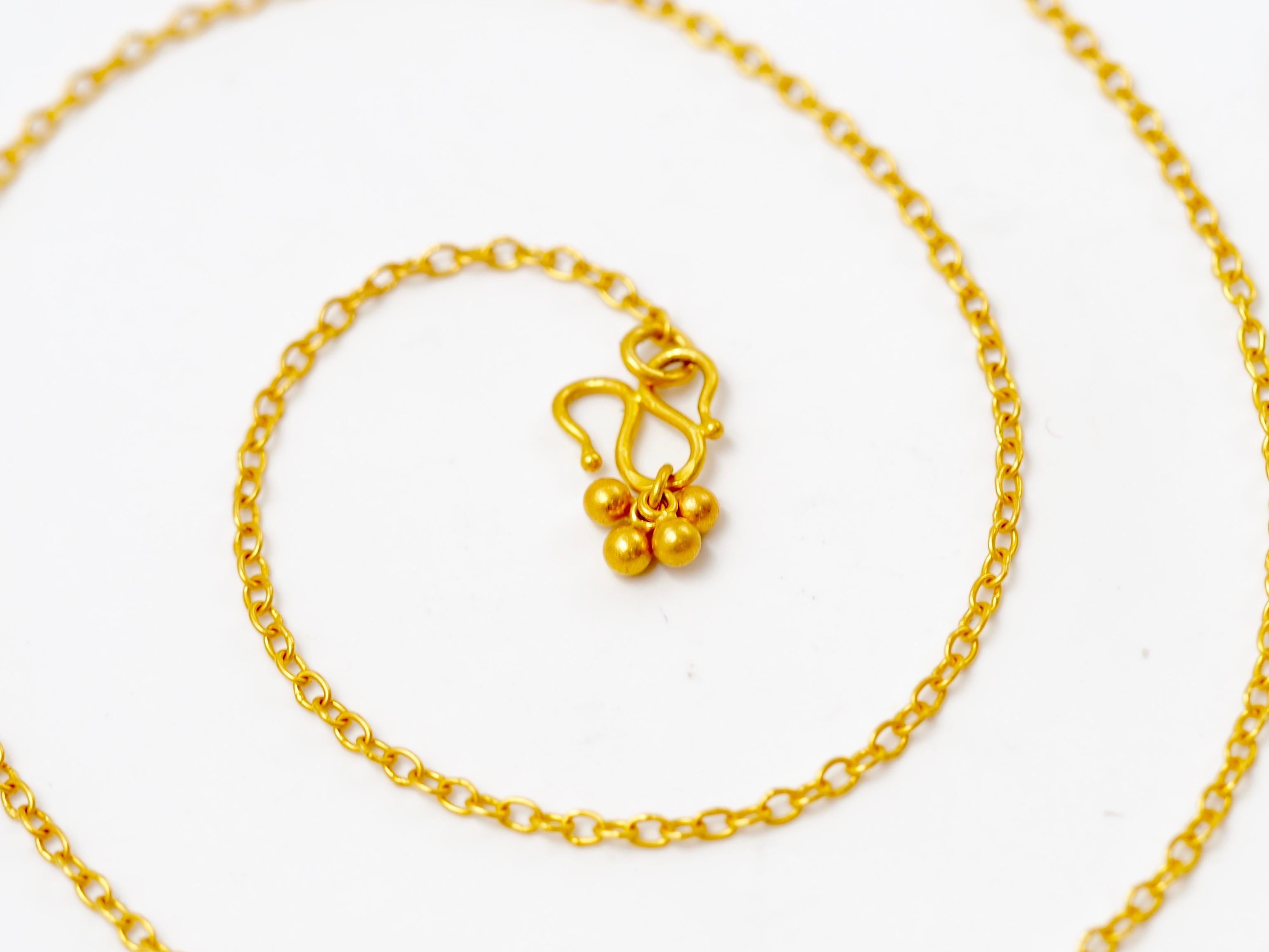 Contemporary Handmade 20 Karat Yellow Gold Chain Necklace