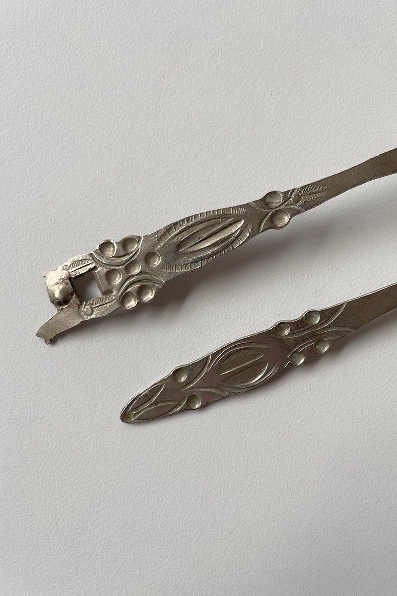 Engraved Set of 2 Latin American Antique Folk Art Tea Spoons For Sale