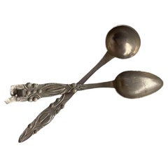 Set of 2 Latin American Vintage Folk Art Tea Spoons