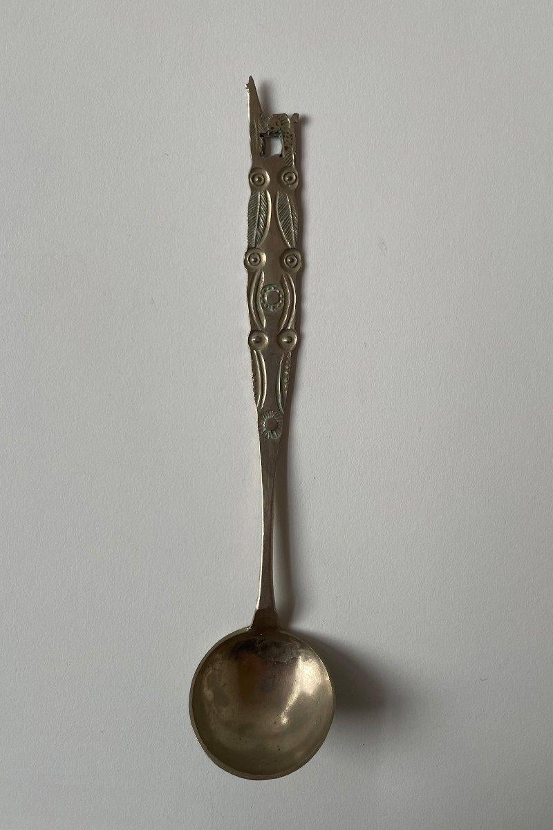 Bolivian Latin American Antique Folk Art Engraved Spoon For Sale