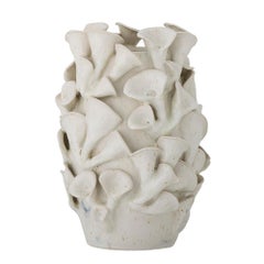 Handmade 21st Century Coral Inspired Grey Stoneware Juni Vase