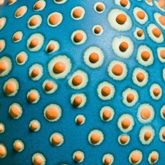 Vaso Oblungo Huxley del XXI secolo fatto a mano in blu di Prussia