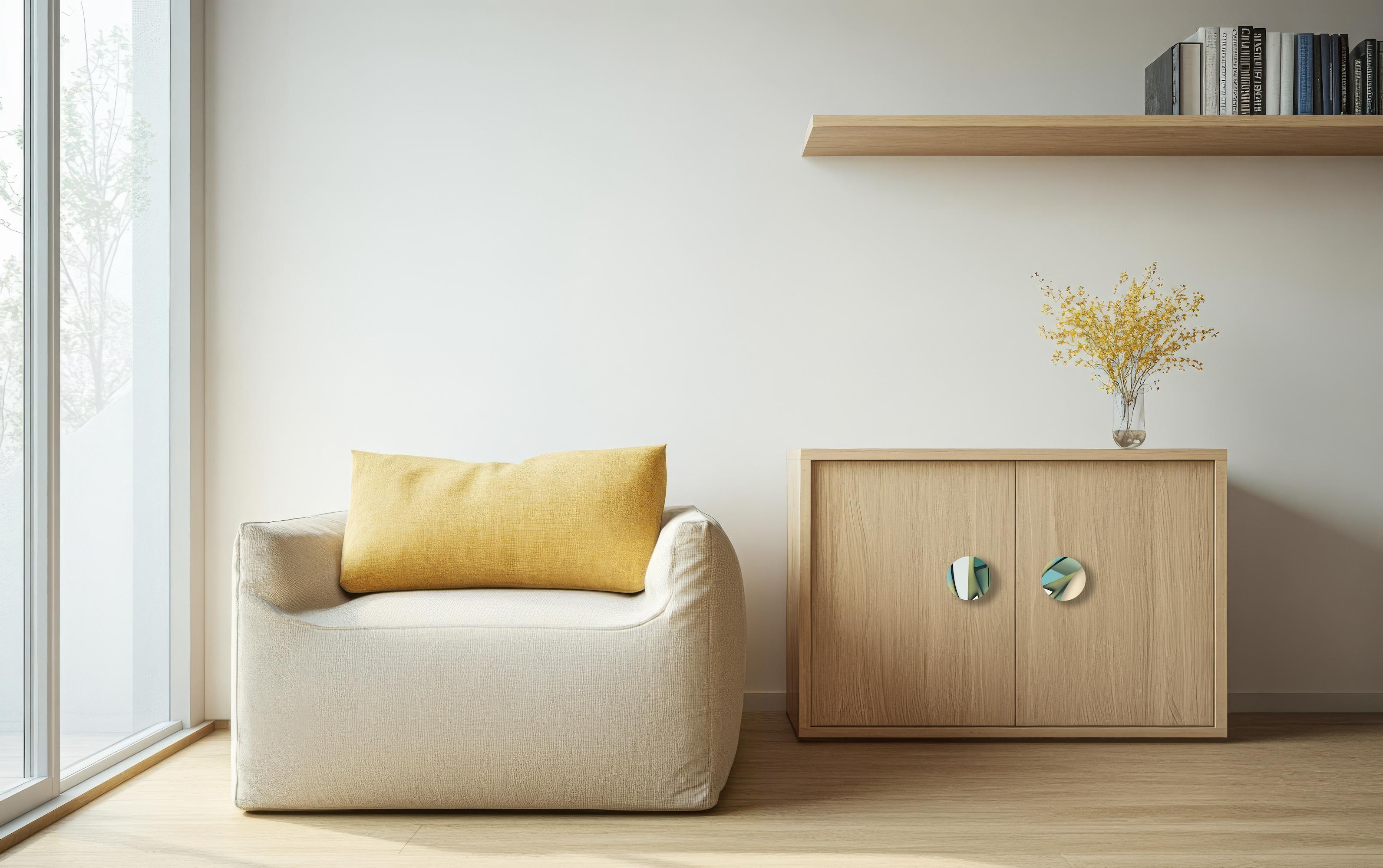 Organico moderno Handmade 21st Century Resin Hardware Large Knob in Marlin by Elyse Graham in vendita