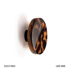 Handmade 21st Century Resin Hardware Large Knob in Tortoise by Elyse Graham