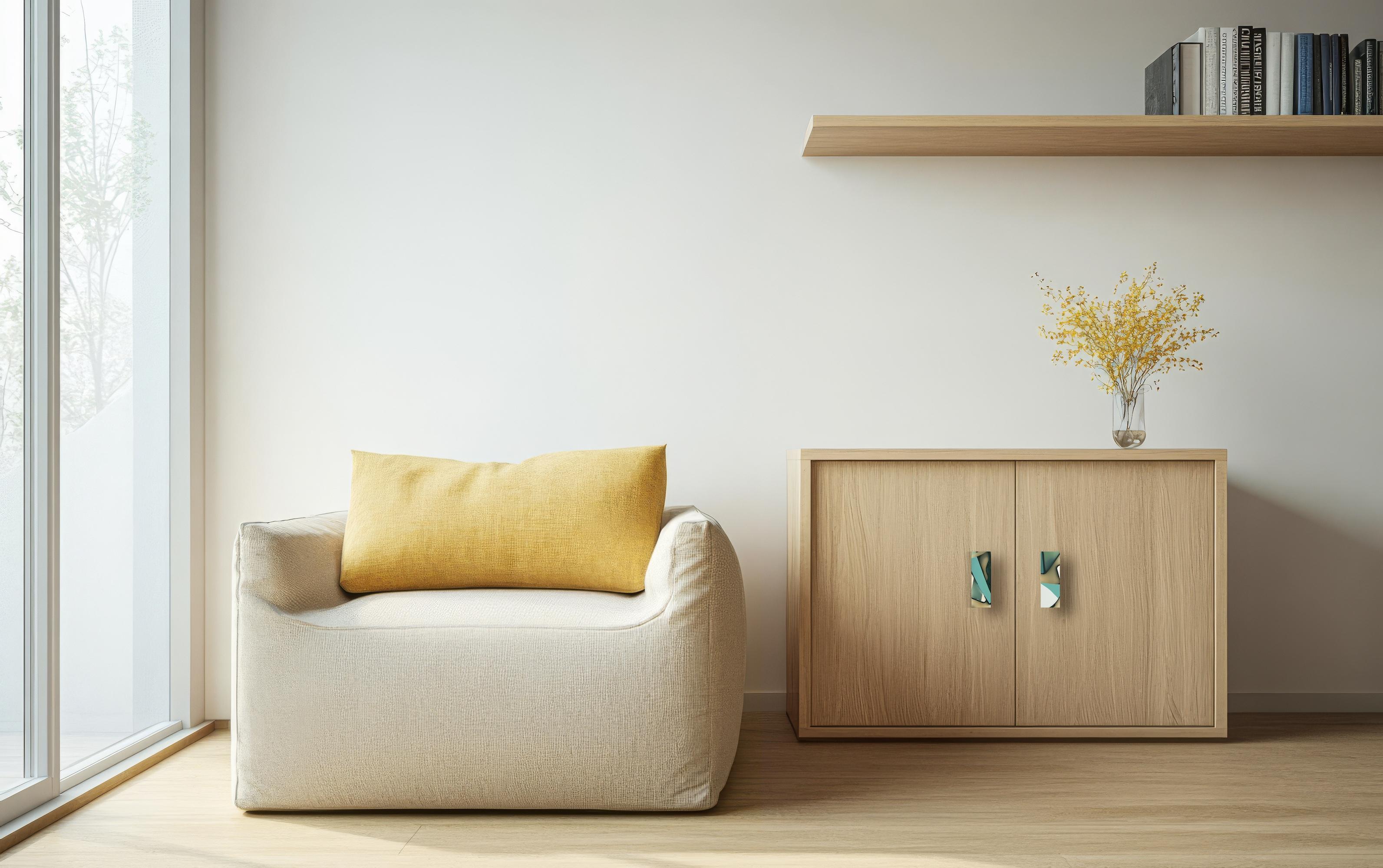 Organico moderno Handmade 21st Century Resin Hardware Pull in Marlin by Elyse Graham in vendita