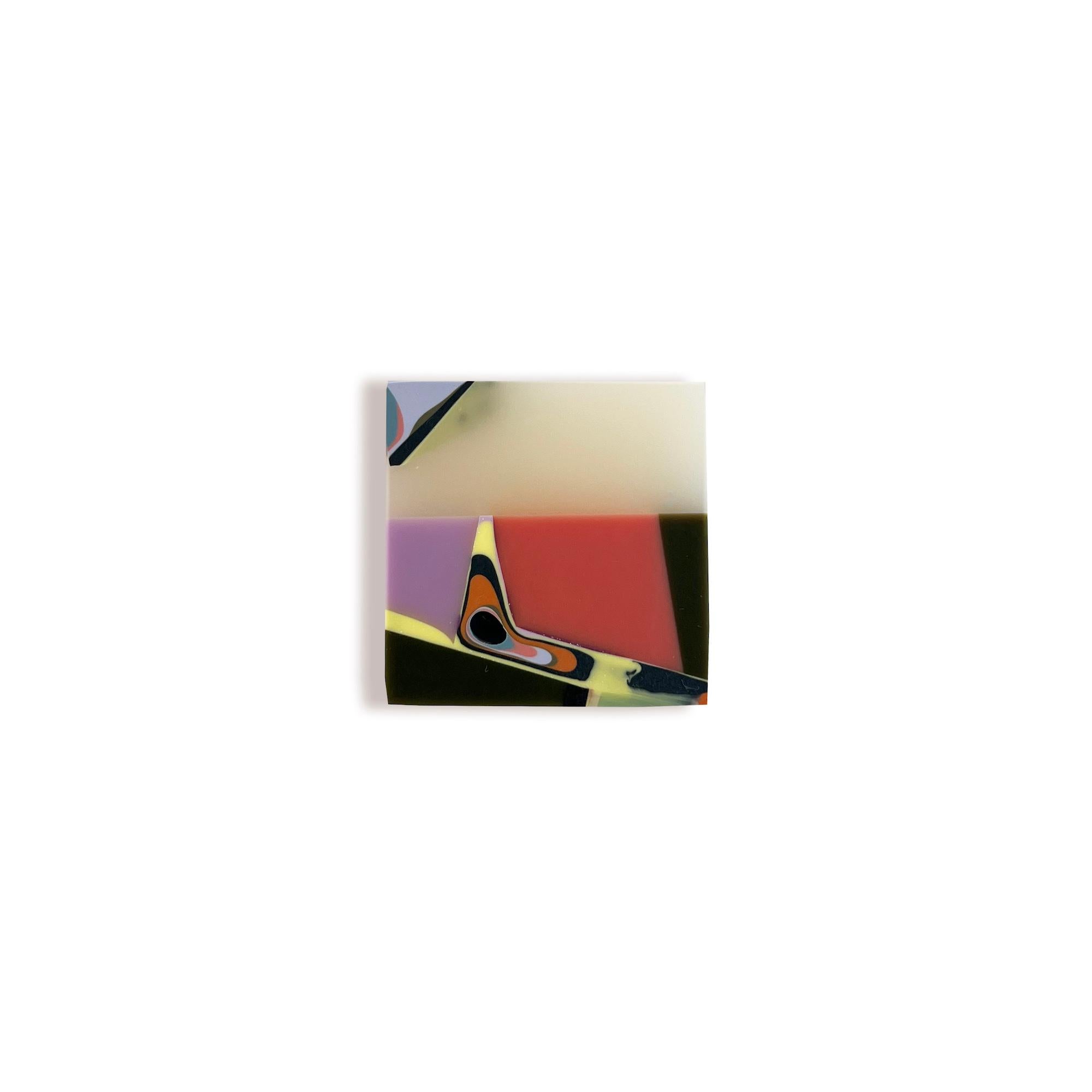 Organic Modern Handmade 21st Century Resin Hardware Square Knob in Chameleon by Elyse Graham For Sale