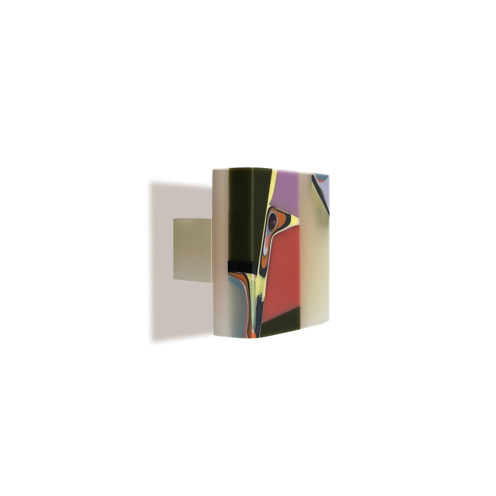 American Handmade 21st Century Resin Hardware Square Knob in Chameleon by Elyse Graham For Sale